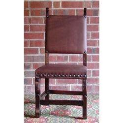 GOTHIC RENAISSANCE LEATHER DINING ACCENT CHAIR #1835185