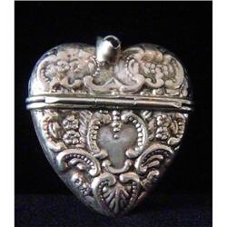 Antique Sterling Heart Keepsake Pendant #1835256