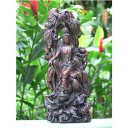Boxwood Carving Kwan Yin in Royal Ease #1845066