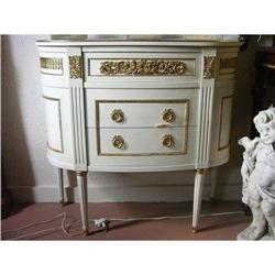 Louis XVI Demi Lune Lacquered Commode #1845083