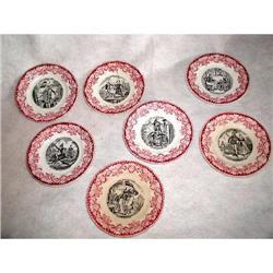 Luneville France Plates Transferware Comical #1845134