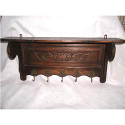Coat Rack Shelf French Bronze Hooks 19th #1845140