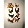 Image 1 : French Rooster Engraving Hand Colored 19th C. #1845155