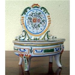 French Faience Vanity Trinket Box Desvres c1910#1845228