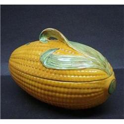 ANTIQUE ENGLISH MAJOLICA SERVING DISH*CORN #1845263