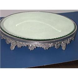 Silverplated beveled mirror plateau #1845332