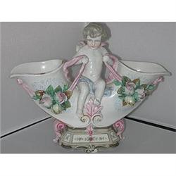 KPM crossed swords two sided vase w/cherub #1845340