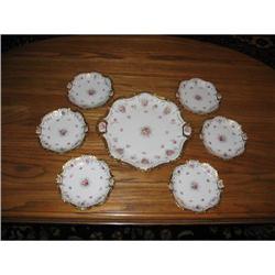 EARLY  H. PAINTED  LIMOGES CAKE SET #1845355