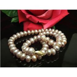 9-10mm Frshwtr Pink Pearl Necklace  w/Gold #1845356