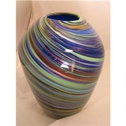 Signed Murano Glass Vase Aureliano Toso Large #1845393