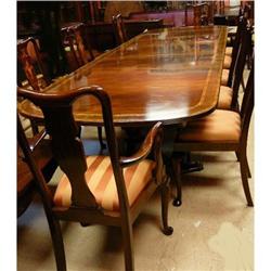 Banded Mahogany Extension Dining Table #1845454