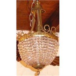 Antique French Beaded Crystal & Bronze #1845464