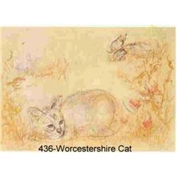 Worcestershire  Cat  lithograph signed& #1845484