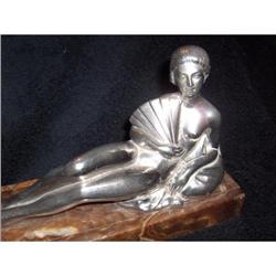 French Art Deco Chrome Statue #1845504