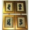 Four Miniature Watercolor Silhouette Portraits #1845510