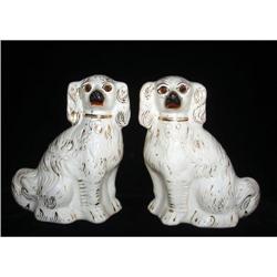 Pair of Staffordshire Flatback Spaniels #1845524