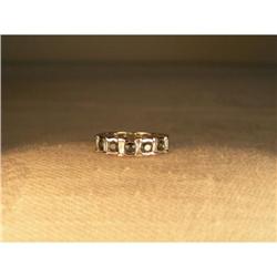 Estate 14K WG Diamond Sapphire Stacking Band #1845604