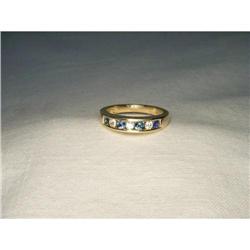 14K YG Designer Sapphire Diamond Stacking Band #1845608