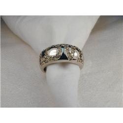 Estate 14K WG Diamond LOVE Wedding Band Ring #1845638