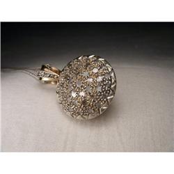 Antique 18K Pink Gold Rose Cut Diamond Pendant #1845659