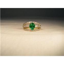 Rare 14K YG MicroPave Diamond Tourmaline Band #1845661