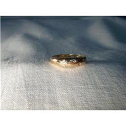 14K Pink Rose Gold Diamond Star Band Ring #1845670