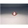 Image 1 : Estate 14K YG Gold Filigree Ruby Pear Opal Ring#1845672