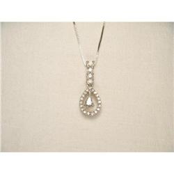 14K WG Gold Diamond Drop Pendant Necklace #1845682