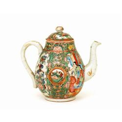 19C Chinese Export Rose Medallion Teapot #1845690