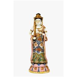 Old Japanese Kutani Imari Figurine Quan Buddha #1845716