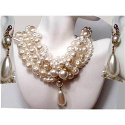 NY Designer RUNWAY Glam WIDE Necklace ER #1845750