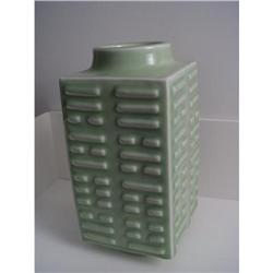 CHINESE CELADON PORCELAIN CONG VASE  #1845763