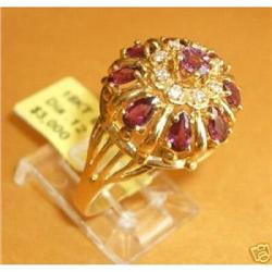 Antique 18K YG Diamond & Ruby Ring #1845773