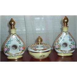 Old Limoges Style Porcelain Scent & Powder Set #1845844