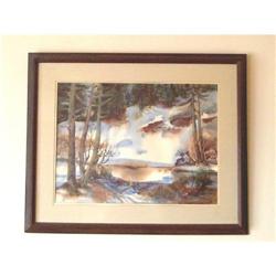 WATERCOLOR LANDSCAPE BY P.J. GAROUTTE #1845899