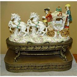 Horse Carriage Porcelain Lamp Sculpture Figure #1845901