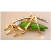 Image 1 : 18K Gold,  Diamond and Ruby "Baby Cicada" Pin #1845920