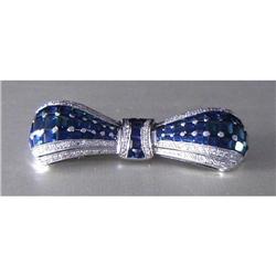 Diamond and Sapphire Bow Pin #1845921