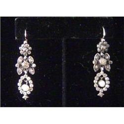 Pair of Antique Diamond and Pearl Earrings #1845926