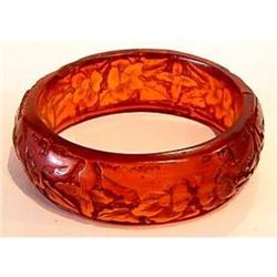 Antique Chinese Natural Amber Bangle Bracelet #1845951