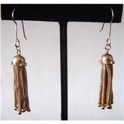 Antique 14K Gold Tassle Earrings #1845955
