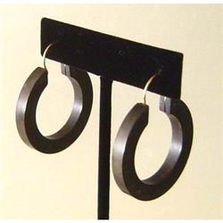 Pair of Antique Gutta Percha Hoop Earrings #1845980