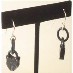 Pair of Antique Whitby Jet Padlock Earrings #1845981