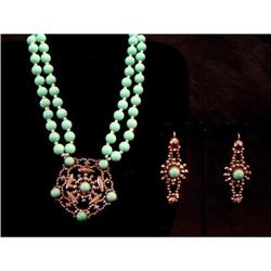 Cut Steel and Crystal Necklace & Earrings  Set #1845986