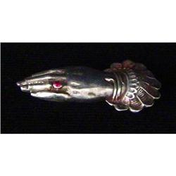 Antique Victorian Sterling Hand Pin #1845997