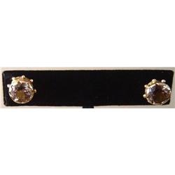 Pair of  Topaz and 18K Gold Stud Earrings #1846004