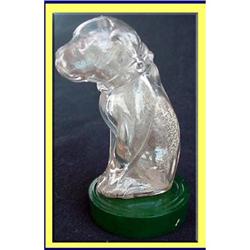 FRENCH FIGURAL GLASS DOG PERFUME BOTTLE #1846014