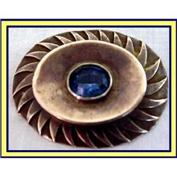 JUDAICA BEZALEL SIGNED ST SILVER BROOCH C1950 #1846015