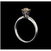 Image 4 : 14KT White Gold 0.70 ctw Round Cut Fancy Brown Diamond Solitaire Ring