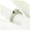 Image 4 : 14kt White Gold 0.41 ctw Princess Diamond and Garnet Engagement Ring